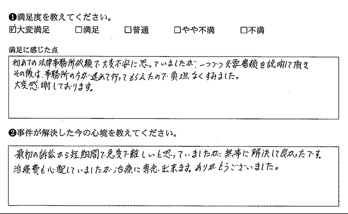 事務所の方に進めてもらえたので負担なくすみました