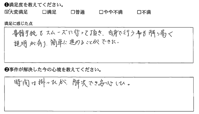 簡単に進めることができました