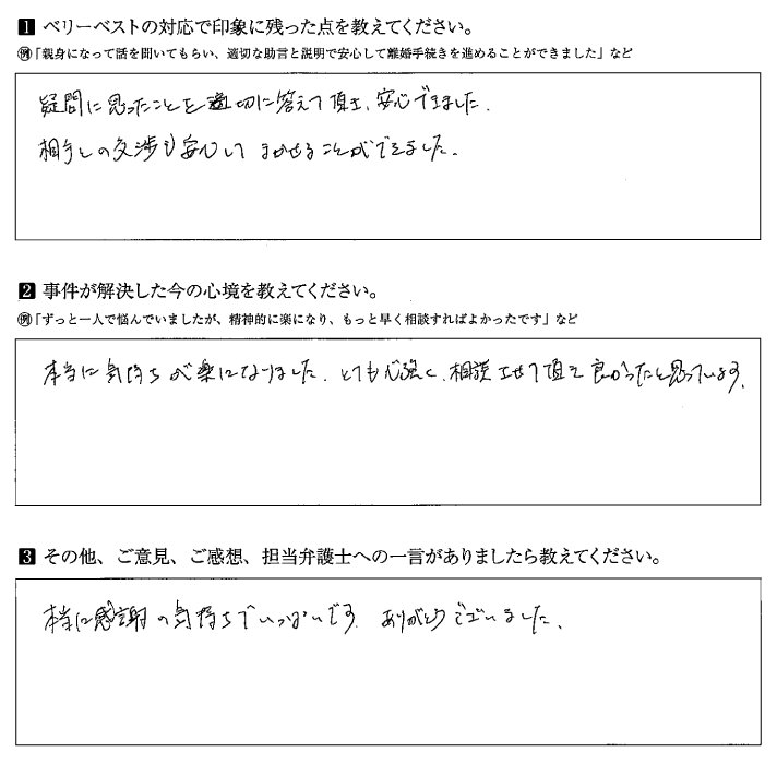 交渉を安心してまかせることができました。